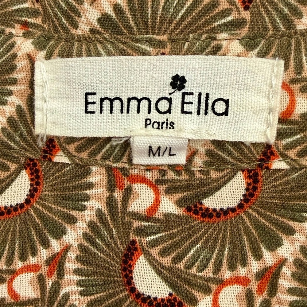 Emma Ella Paris Brown & Green Patterned Dress, SZ M/L EUC - Picture 6 of 8